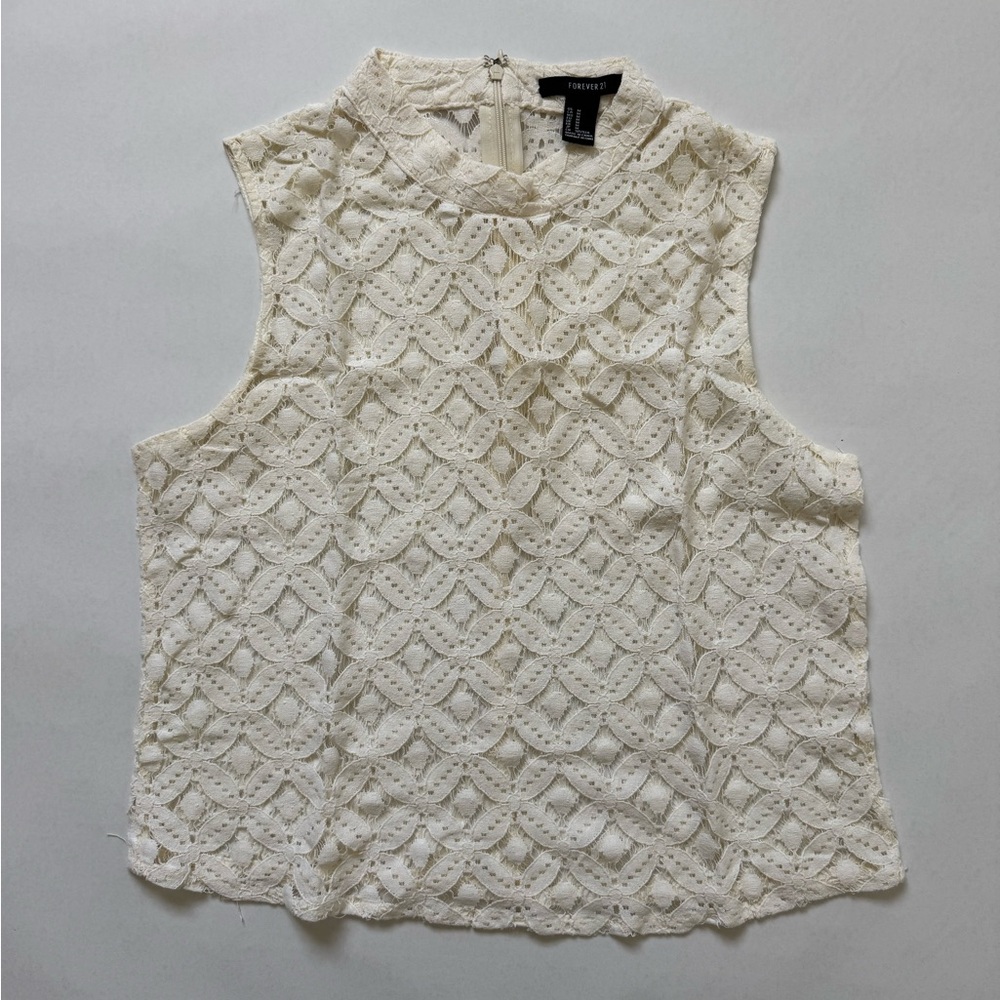 Forever 21 Textured Sleeveless Mockneck Top